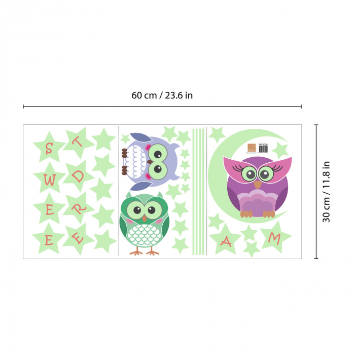 Sticker Owl Moon Stars [5]
