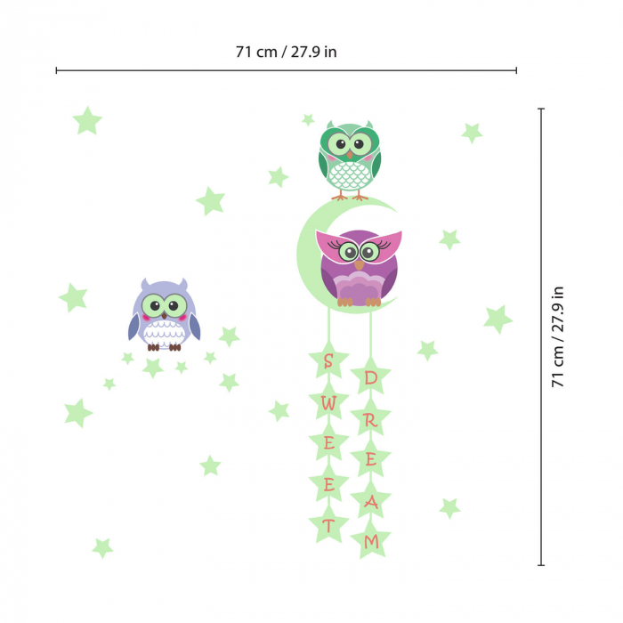 Sticker Owl Moon Stars [4]