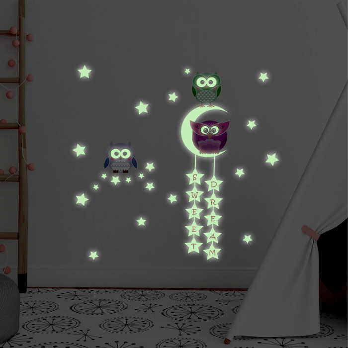 Sticker Owl Moon Stars [3]