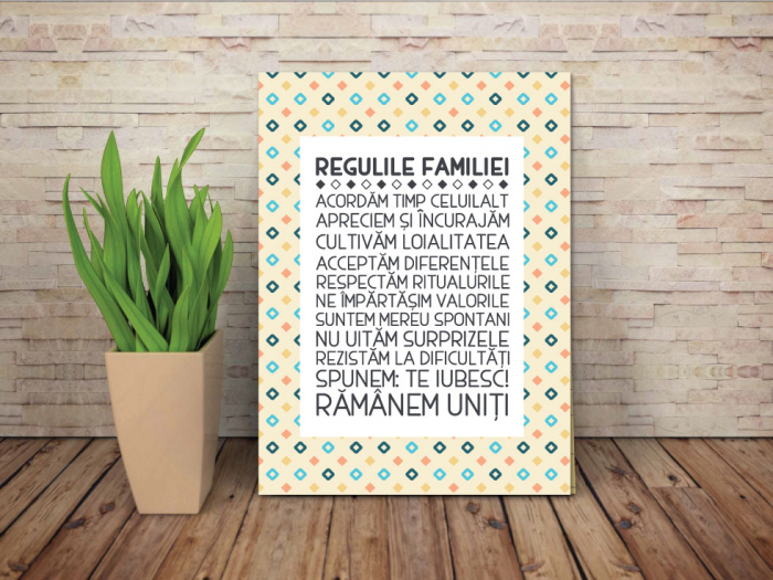 Tablou canvas 25x35cm - Regulile familiei [1]