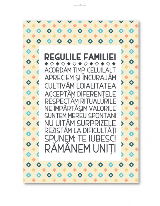 Tablou canvas 25x35cm - Regulile familiei [2]