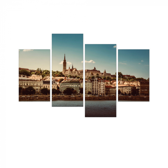 Tablou canvas 4 piese - Cladiri vechi [2]