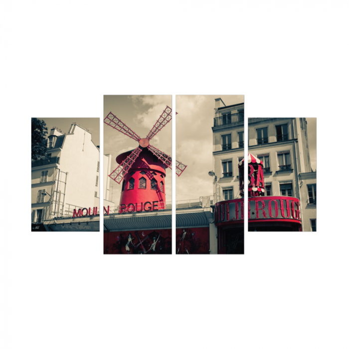 Tablou canvas 4 piese - Moulin rouge [3]