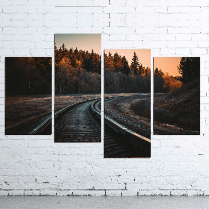 Tablou canvas 4 piese - Sine de tren [2]