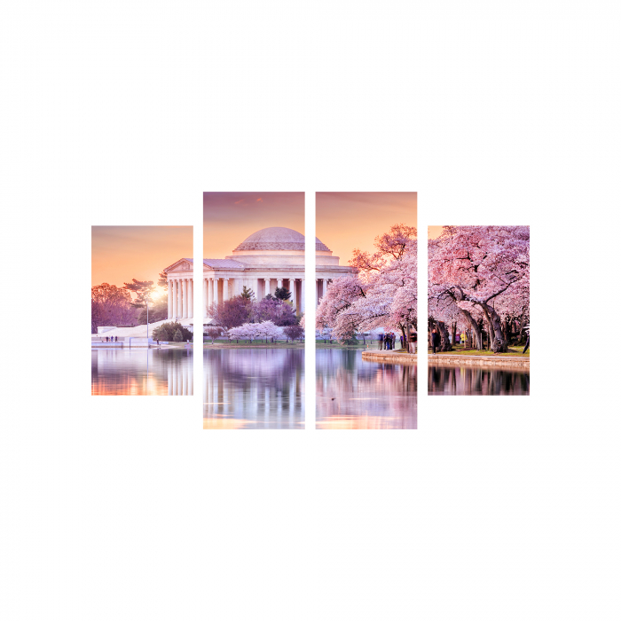 Tablou canvas 4 piese - White House cherry [2]