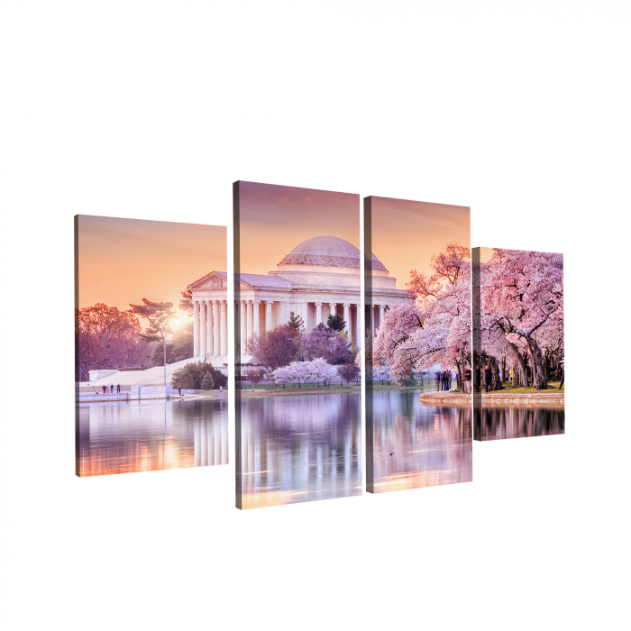 Tablou canvas 4 piese - White House cherry [3]