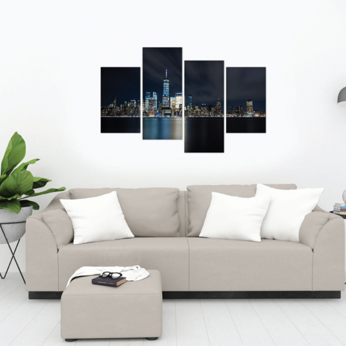 Tablou canvas 4 piese - Priveliste de pe apa [1]