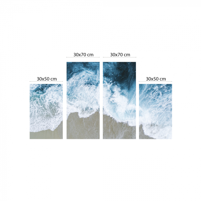 Tablou canvas 4 piese - Valuri [4]