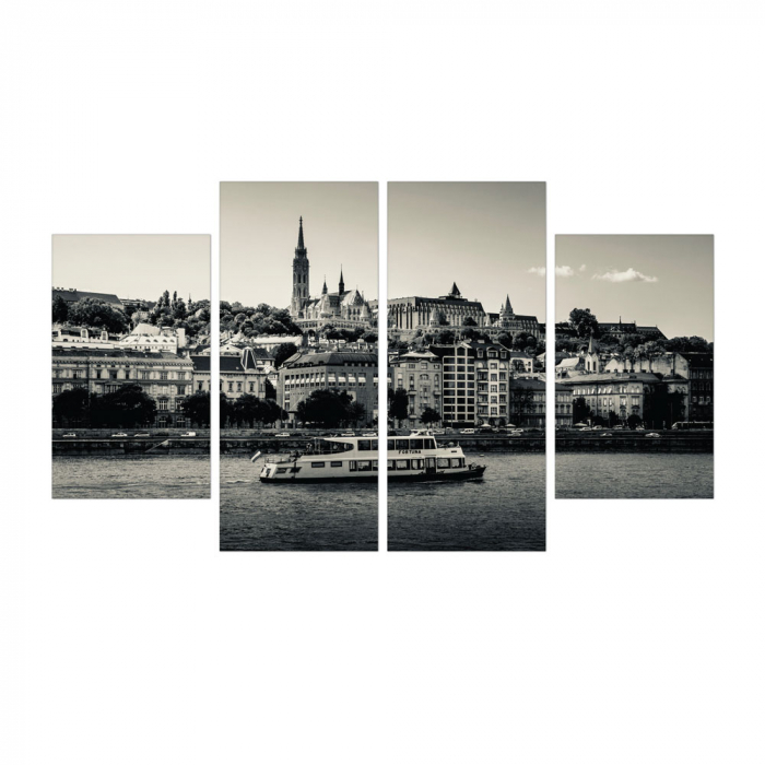 Tablou canvas 4 piese - Barca pe apa [3]