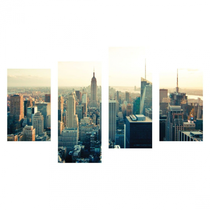 Tablou canvas 4 piese - Viata in New York [2]