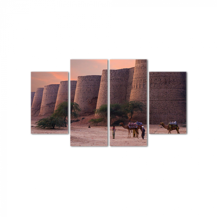 Tablou canvas 4 piese - Cetate in desert [3]