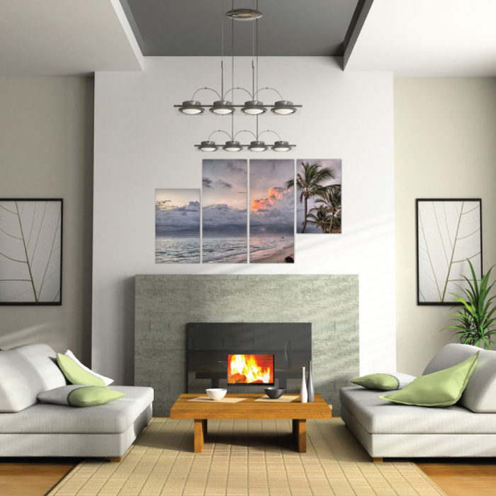 Tablou canvas 4 piese - Nori asupra plajei [1]