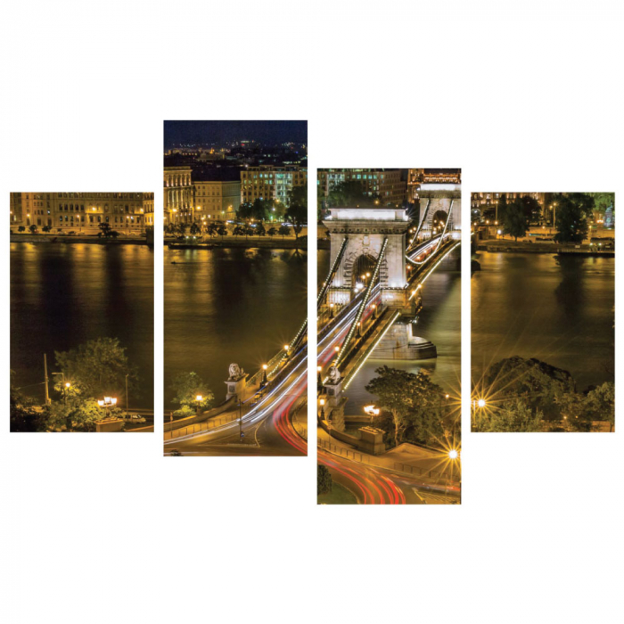 Tablou canvas 4 piese - Podul cu Lanturi [2]