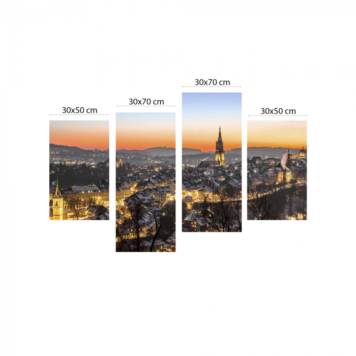 Tablou canvas 4 piese - City light [4]