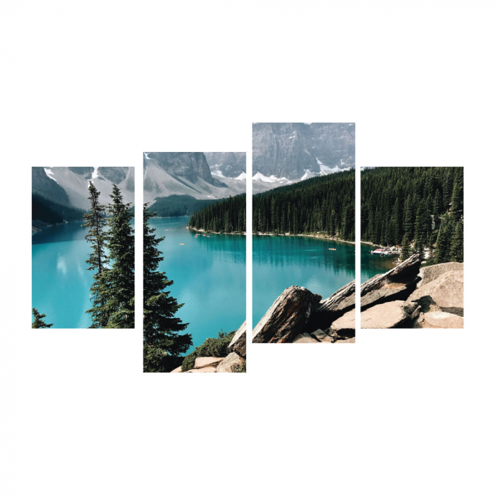Tablou canvas 4 piese - Lacul cristalin [2]