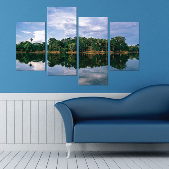 Tablou canvas 4 piese - In oglinda lacului [2]