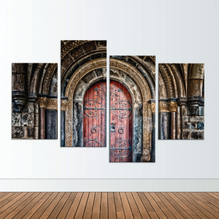 Tablou canvas 4 piese - Poarta veche [3]