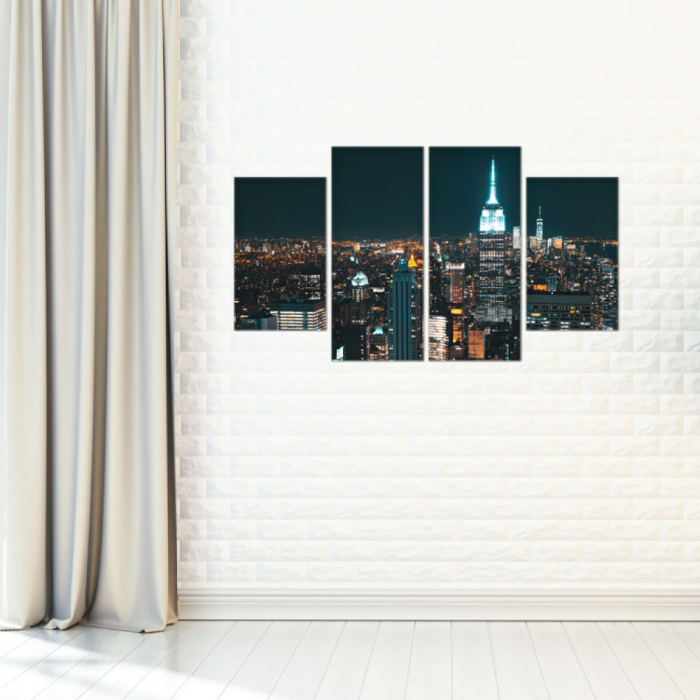 Tablou canvas 4 piese - Turnul luminos [2]