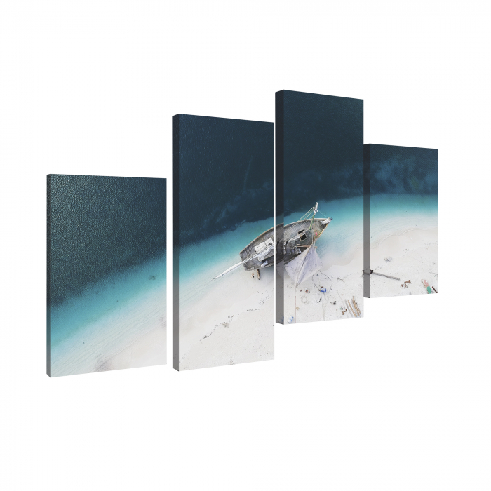 Tablou canvas 4 piese - Barca [3]