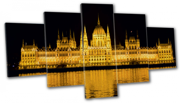 Tablou canvas 5 piese - Parlament in stilul neogotic [2]