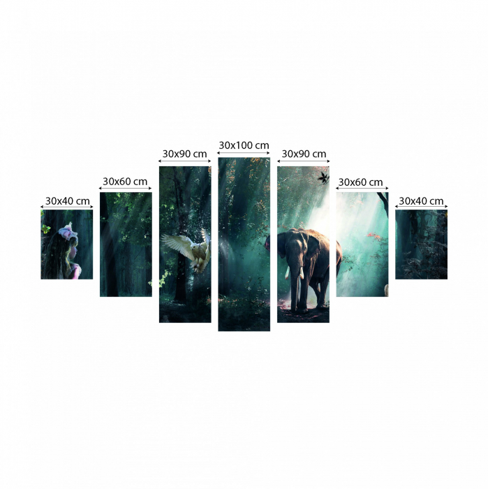 Tablou canvas 7 piese - Padurea viselor [4]