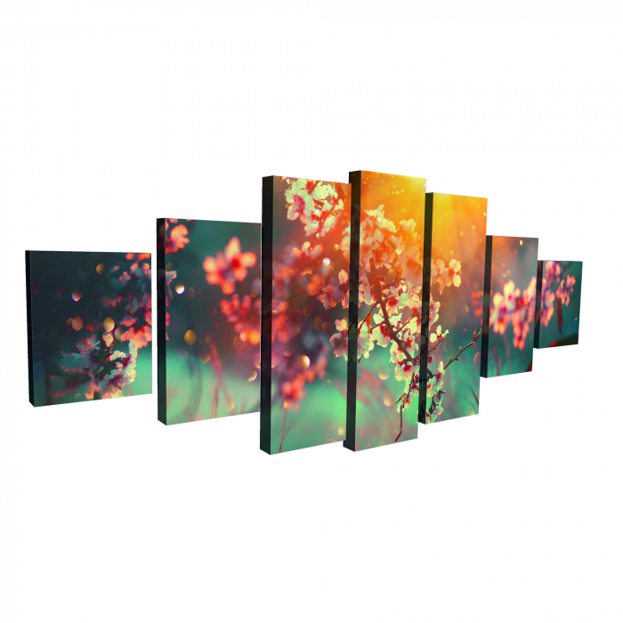 Tablou canvas 7 piese - Floare de cires [4]