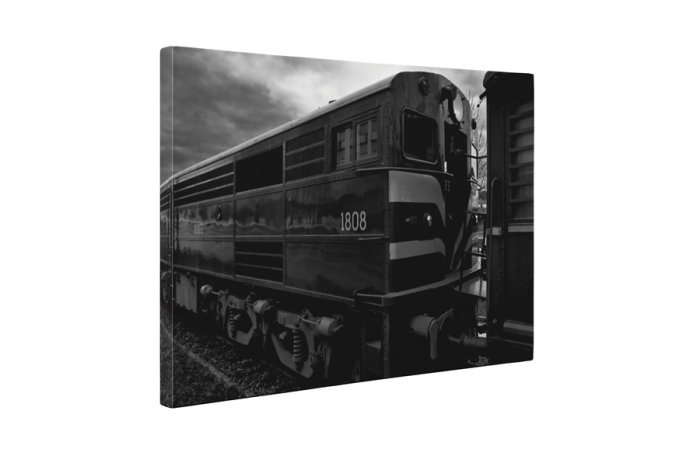 Tablou canvas : Locomotiva in alb-negru [5]