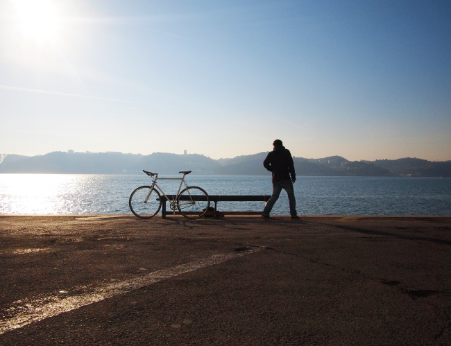 Tablou canvas : Bicicleta pe mal [4]