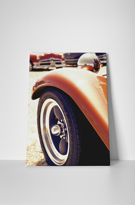 Tablou canvas : Masina antica portocalie [2]