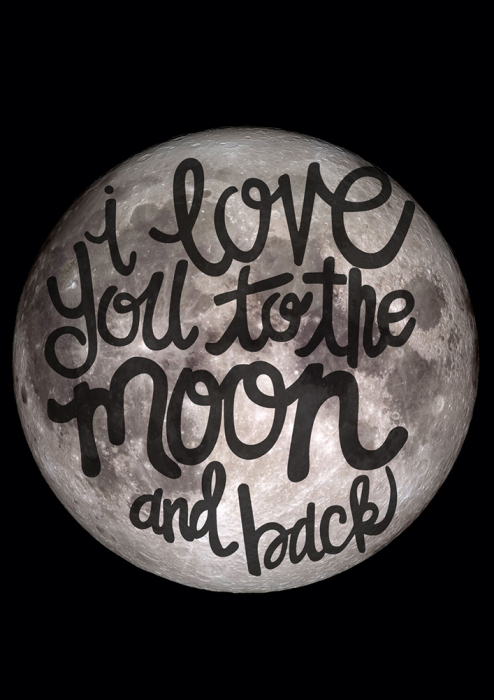 Tablou canvas : To the moon and back - Negru [4]
