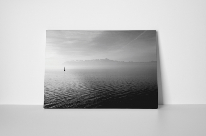 Tablou canvas : Peisaj marin alb-negru [2]