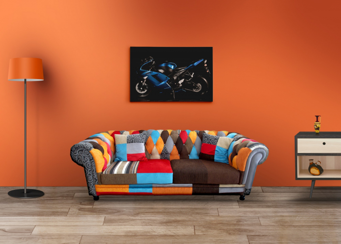 Tablou canvas : Blue Kawasaki Ninja [4]