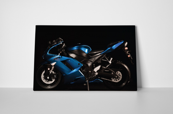 Tablou canvas : Blue Kawasaki Ninja [3]