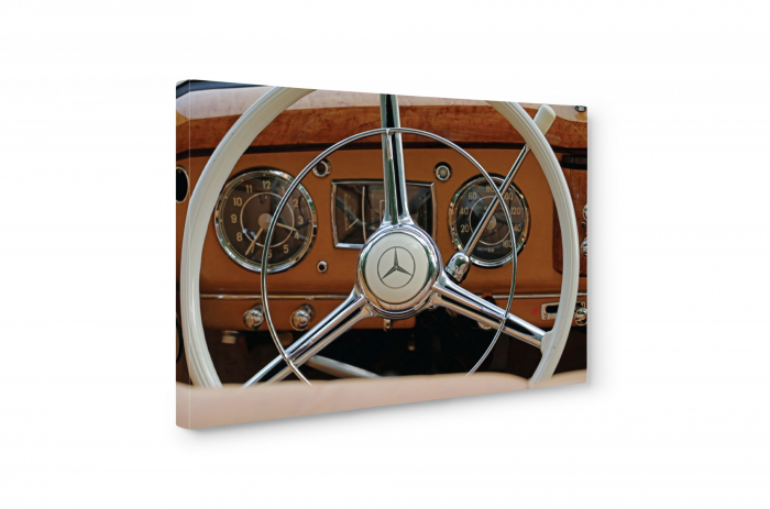 Tablou canvas : Volanul unui Mercedes clasic [5]