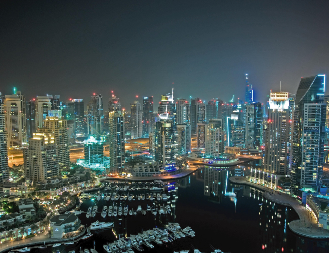 Tablou canvas : Orasul Dubai noaptea [4]