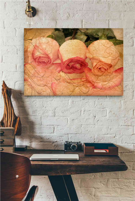 Tablou canvas : Trei trandafiri vintage [2]