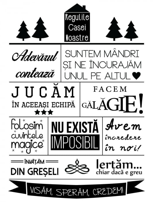Tablou canvas : Regulile casei noastre [5]