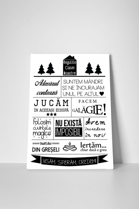 Tablou canvas : Regulile casei noastre [2]