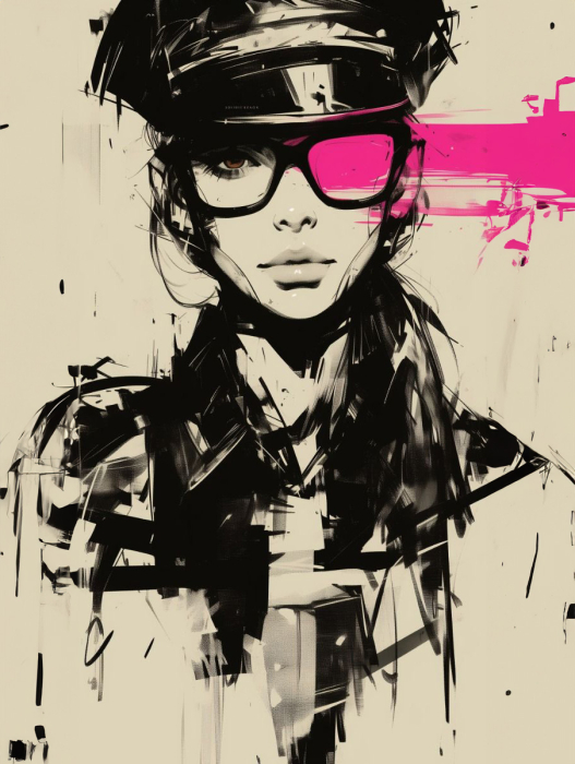 Tablou canvas - Portret Cyberpunk - 35x45cm [3]