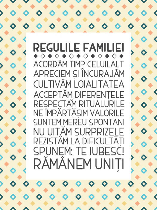 Tablou canvas : Regulile familiei [4]