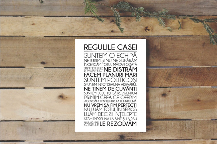Tablou canvas - Regulile casei - 25x35cm [1]