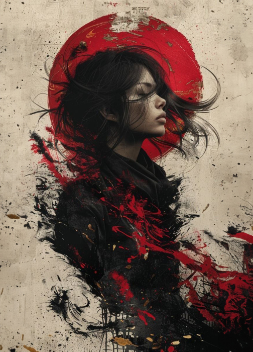 Tablou canvas - Aură Roșie - 35x45cm [3]