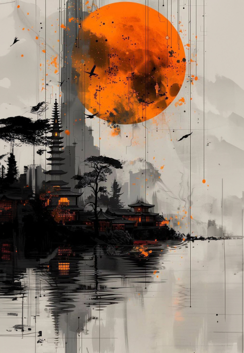 Tablou canvas - Pagoda Răsăritului - 35x45cm [3]