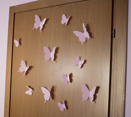 12 Fluturi 3D Roz [1]