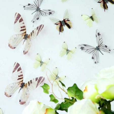 18 Fluturi 3D realisti - LIGHT YELLOW, GRAY AND BROWN [1]