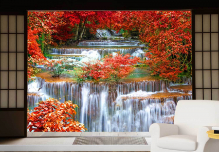 Fototapet - Fototapet vinyl cu efect 3D Usa Shoji - Cascada in Thailanda - 360x240 cm