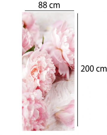 Autocolant decorativ pentru Usa - Floare roz [1]
