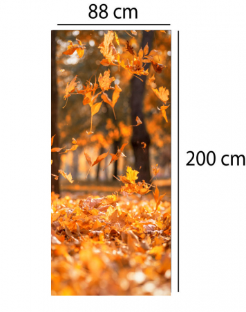 Autocolant decorativ pentru Usa - Frunze de toamna [1]