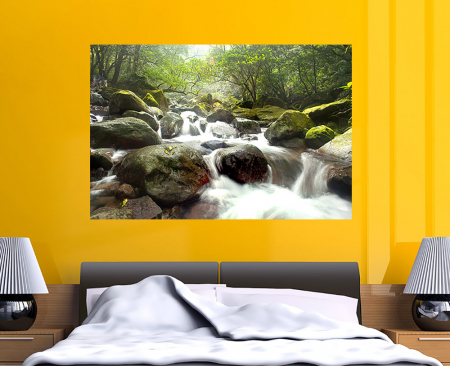 Stickere tip tablou - Fast Stream in the Forest