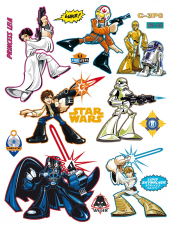 Stickere - Decor perete cu licenta Marvel-Star Wars - Personaje